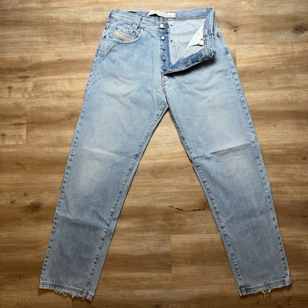 Vintage Diesel Jeans Men 32x32‎ Blue New Saddle Relaxed Tapered Light Wash Italy
